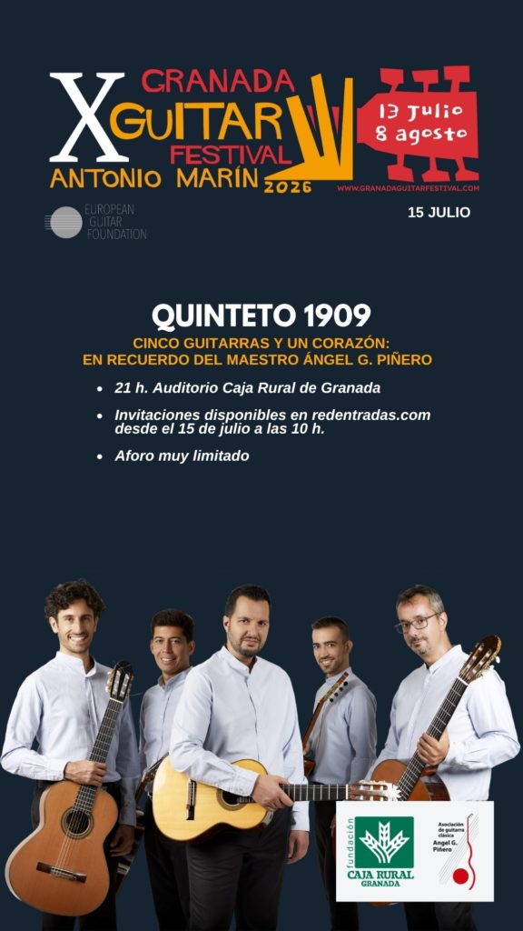 Cartel concierto Granada Quinteto 1909